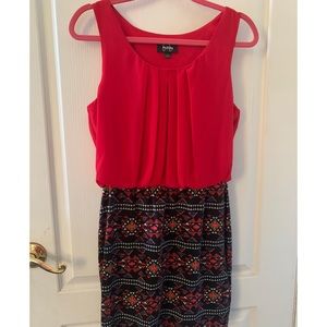Tribal print red dress